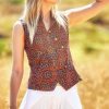 Elegant Cotton Blouse Sleeveless Asymmetrical